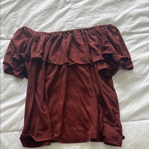 Uniqlo Ruffled Brown Women's Blouse